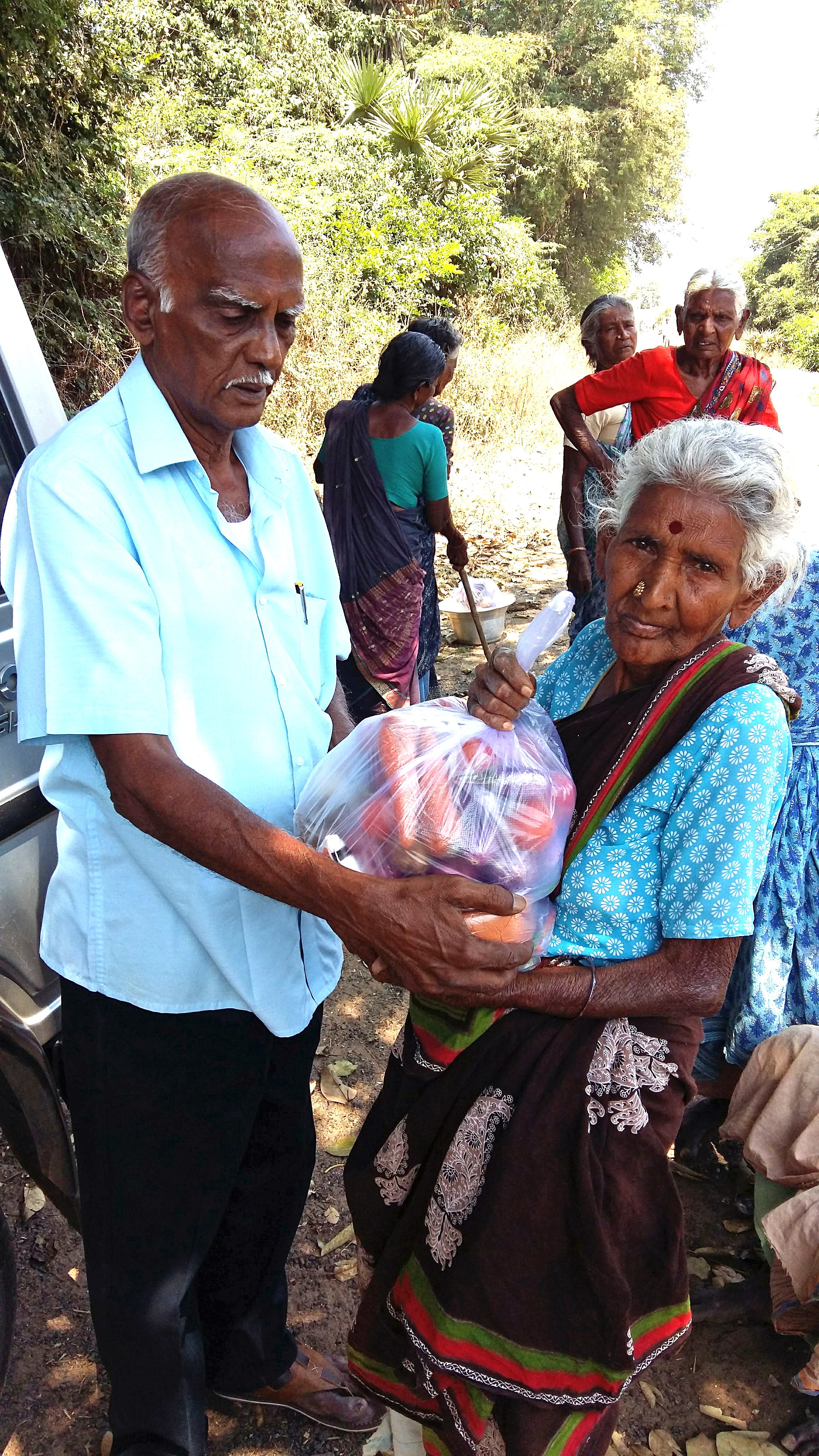 Monthly groceries to 78 neglected elder women