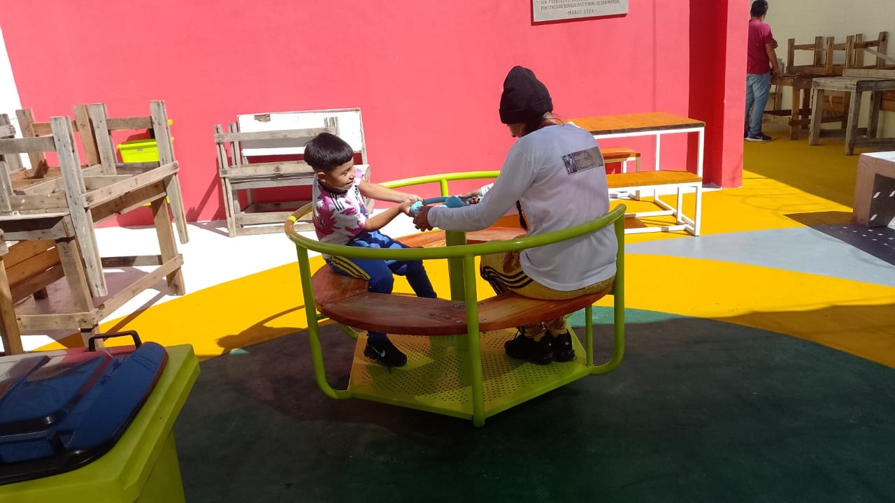 Playground for 200 kids visiting their mothers