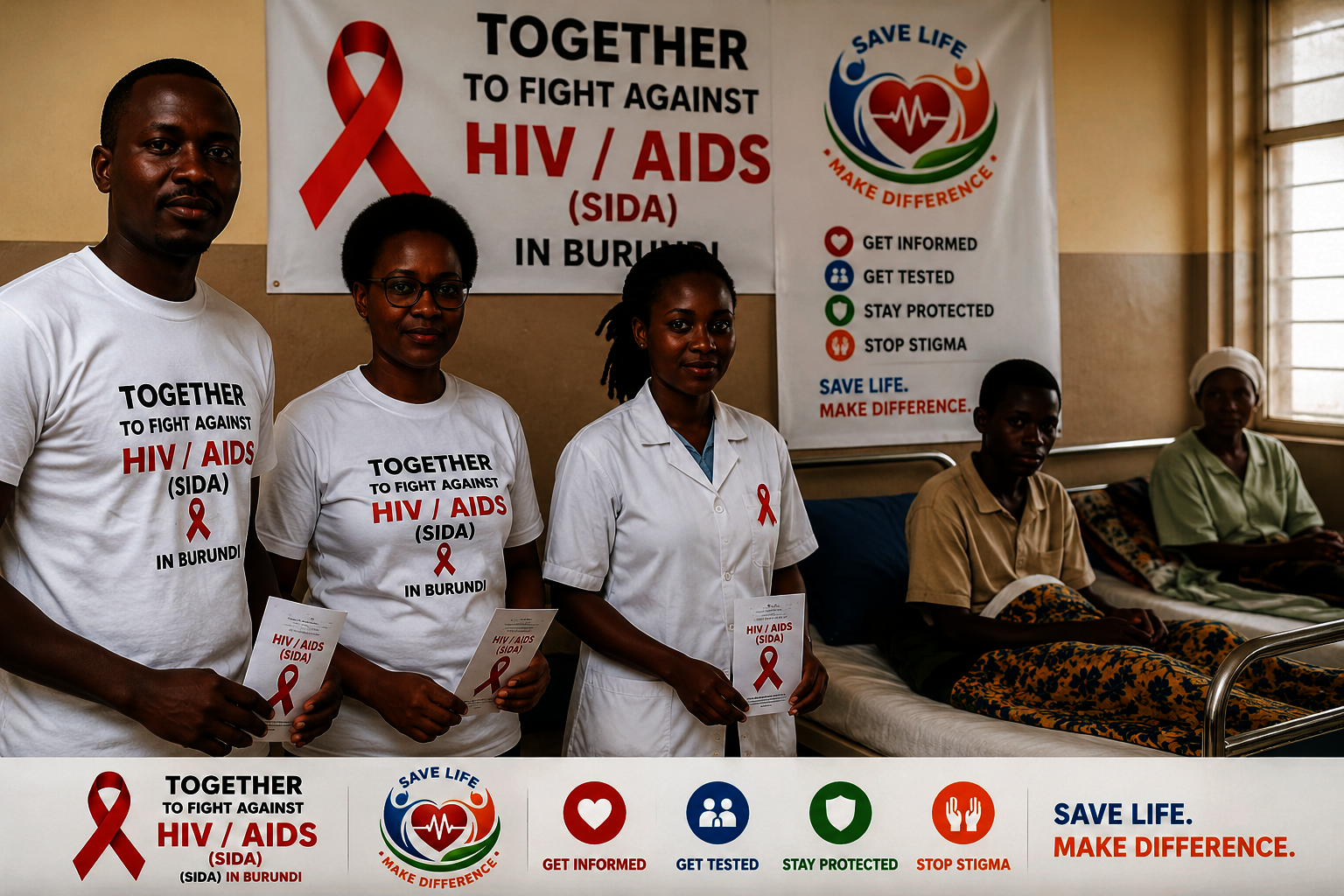 Together to fight against HIV AIDS (SIDA)