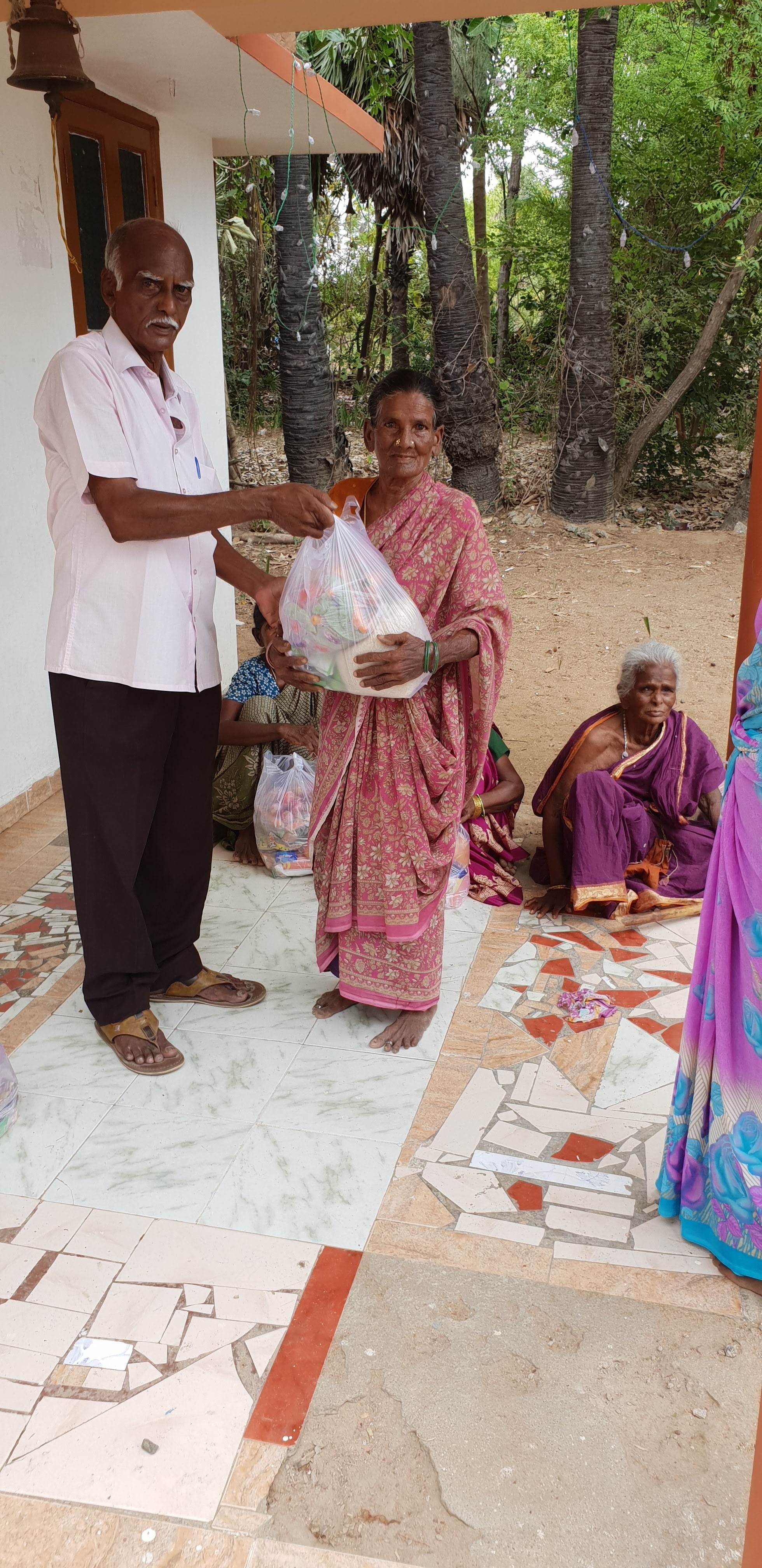 Monthly food groceries to Neglected old age person