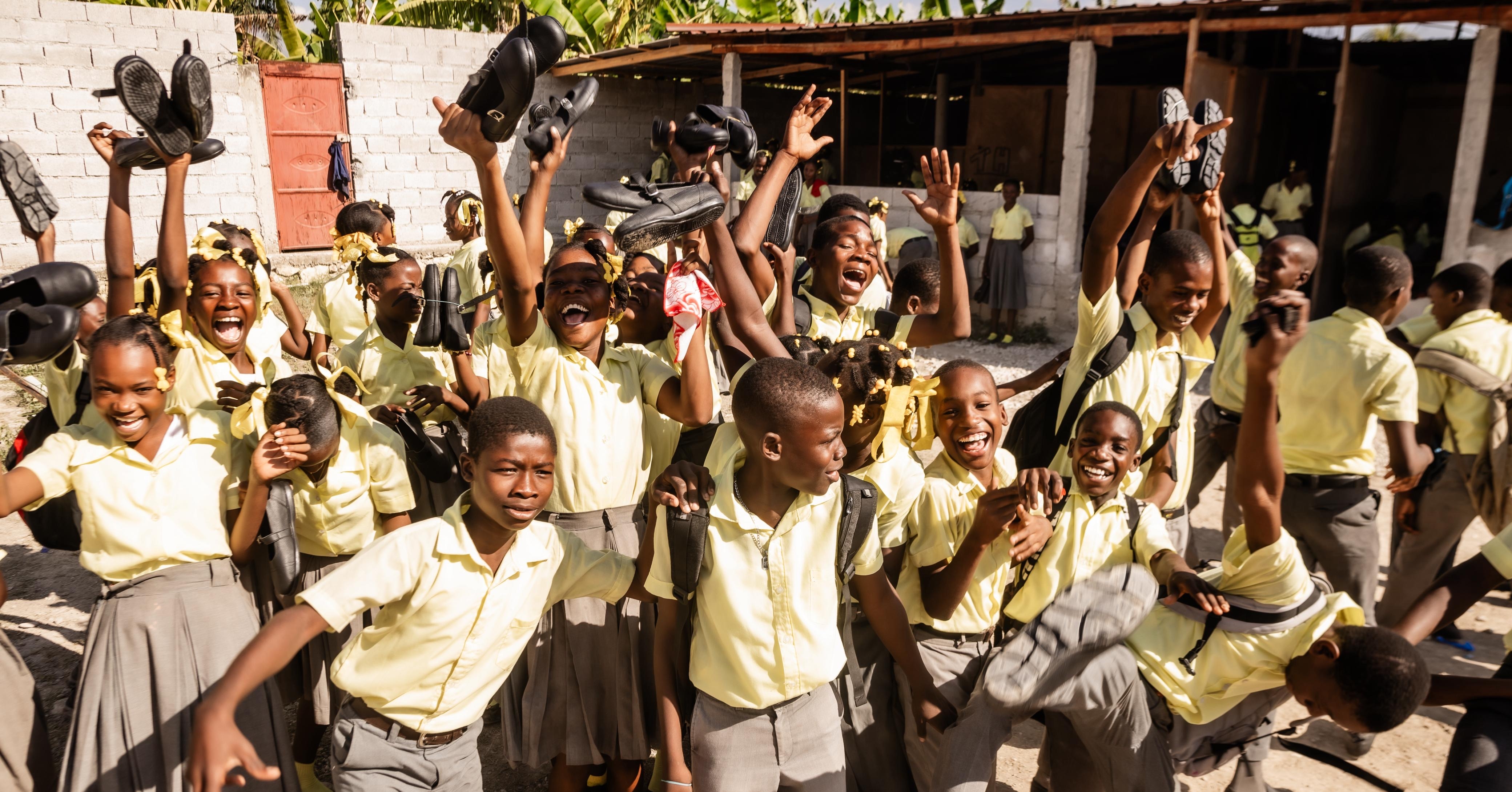 help us give 100 Haitian children Shoes for school
